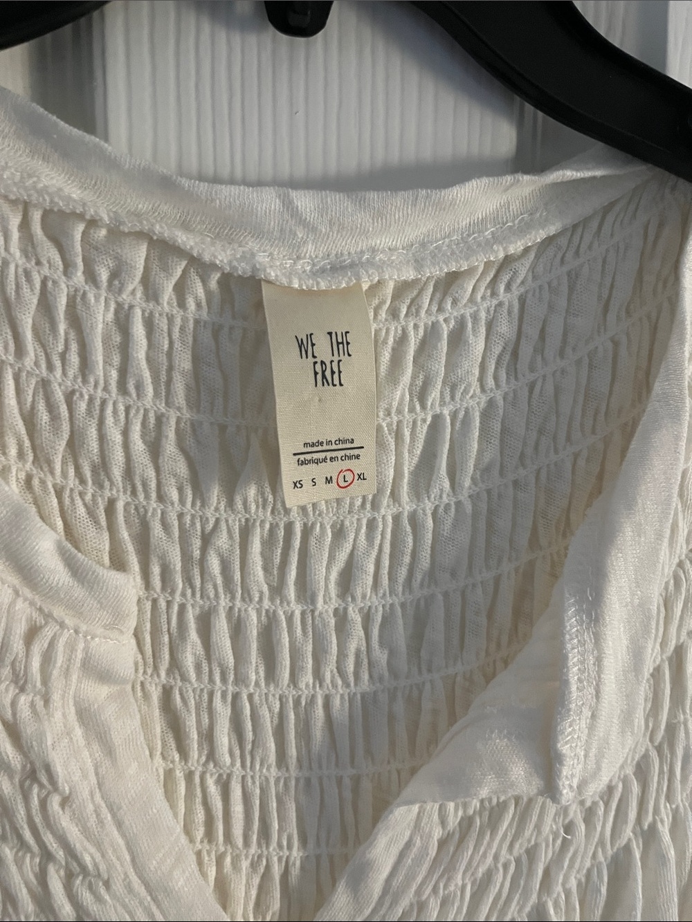 We The Free Off White Smocked Yoke Sleeveless Camisole - Picture 2 of 4